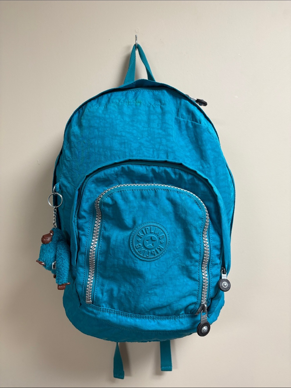 Kipling Backpack Turquoise w Charm